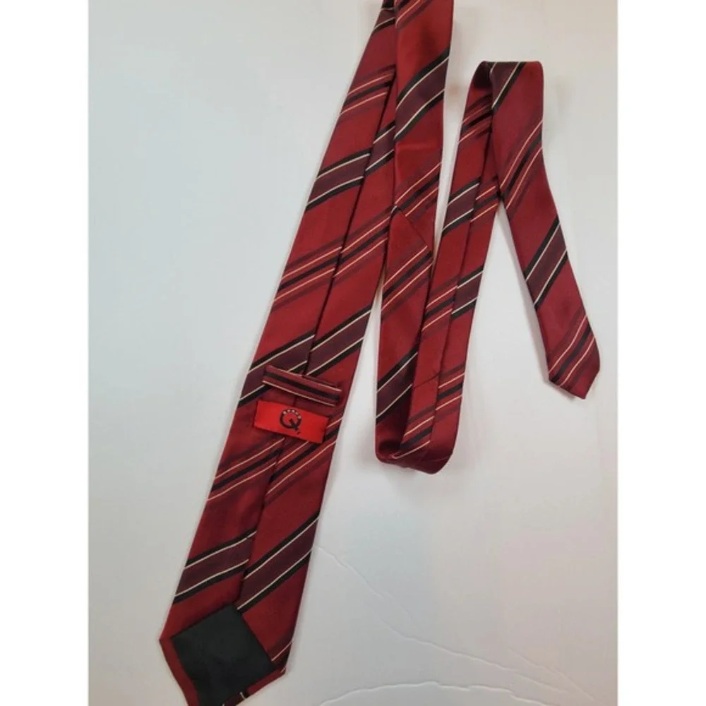 BRAND Q Red Striped Silk Neck‎ Tie Men's Formal Business Accessory